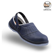 Mekap Slipper 210-02 Mavi elik Burunlu Sabo Sandalet